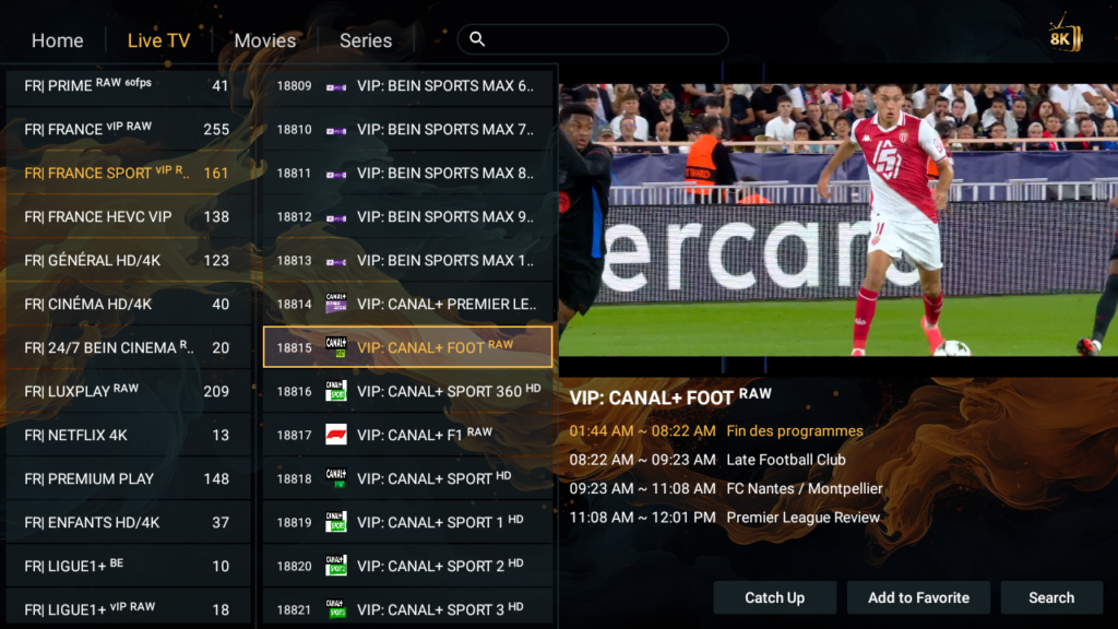BUY BEST IPTV SUBSCRIPTION PROVIDER Control panel linked to top IPTV servers allowing users to reorder and clean channel lists